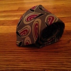 Salvatori Taupe Khaki Berry Black Tie 100% Silk